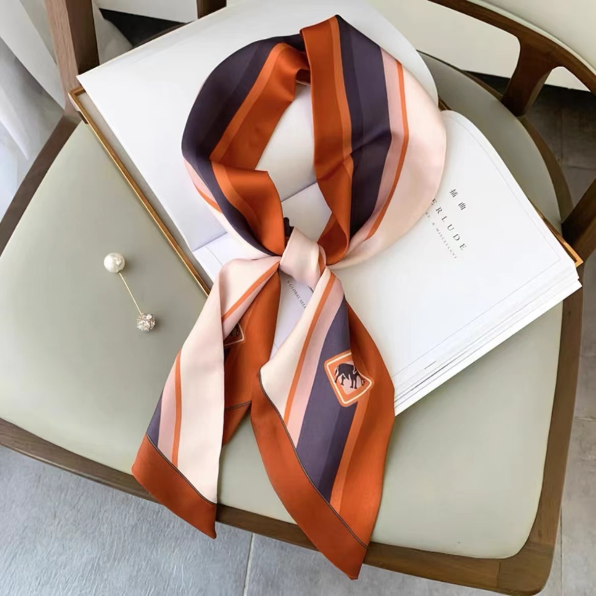 Luna&Dolphin Women Wide Skinny - огляд і ціна Silk Tie Striped